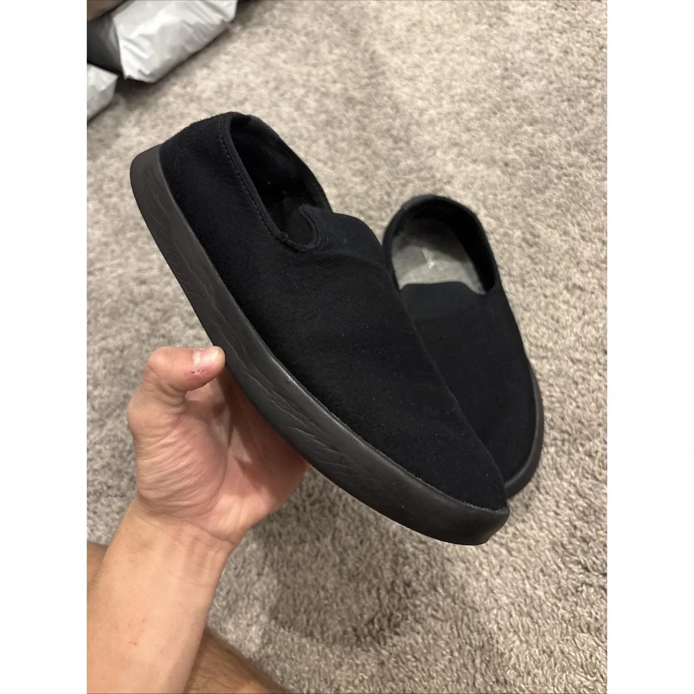 Allbirds Wool Lounger Shoes Men's 11 All Black Merino Slip On Sneakers Loafers